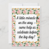 Roze Bloemen Baby shower Uitnodiging | "Kleine Mir (Voorkant)