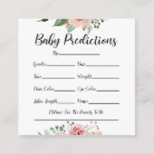 Roze bloemen Baby shower voorspellingen Kaarten (Voorkant)