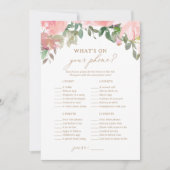 Roze Bloemen Baby shower Wat is er op uw telefoon  Kaart (Voorkant)