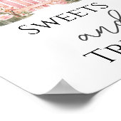 Roze Bloemen Baby Snoepjes en Traktaties Party Sig Poster (Hoek)