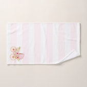Roze bloemen baby stroller bad handdoek (Handdoek)