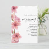 Roze Bloemen Baby Wiccaning Ceremonie Kaart (Staand voorkant)