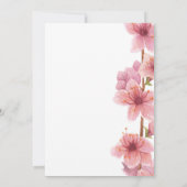 Roze Bloemen Baby Wiccaning Ceremonie Kaart (Achterkant)