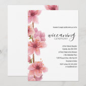 Roze Bloemen Baby Wiccaning Ceremonie Kaart (Voorkant / Achterkant)