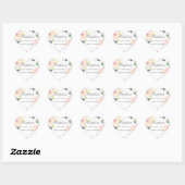 roze bloemen babymeisje hart sticker (Vel)
