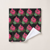 Roze bloemen bad handdoek (Wasdoekje)