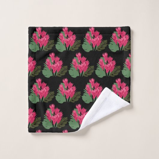 Roze bloemen bad handdoek (Wasdoekje)