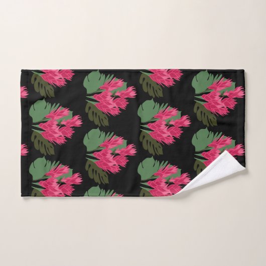 Roze bloemen bad handdoek (Handdoek)