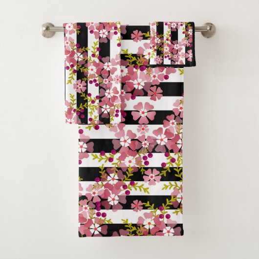 Roze bloemen bad handdoek (Insitu)