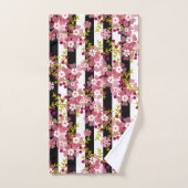Roze bloemen bad handdoek (Handdoek)