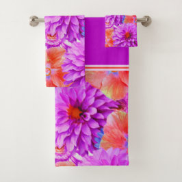 Roze bloemen bad handdoek