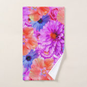 Roze bloemen bad handdoek (Handdoek)