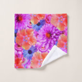 Roze bloemen bad handdoek (Wasdoekje)