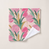 Roze bloemen bad handdoek (Wasdoekje)