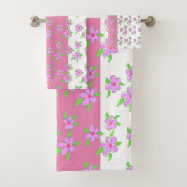  roze bloemen bad handdoek