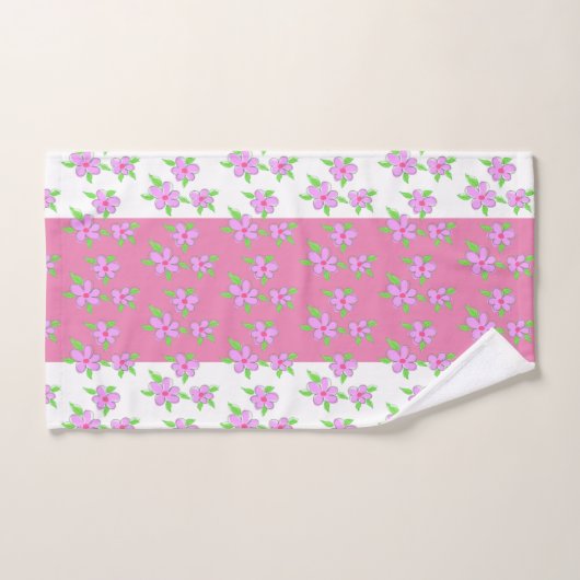  roze bloemen bad handdoek (Handdoek)