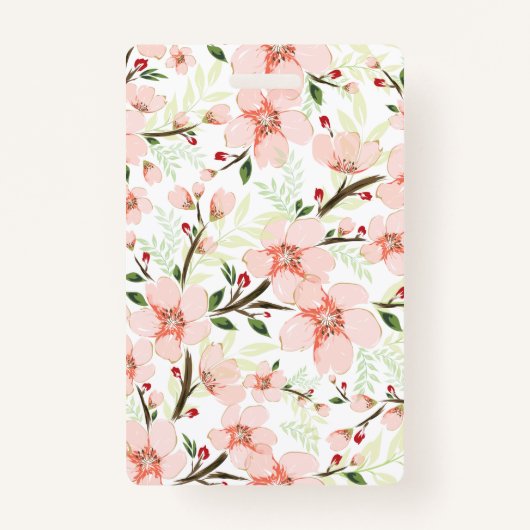 Roze bloemen badge (Voorkant)