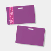 Roze Bloemen Badge (Voor- en achterkant)