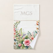 Roze Bloemen Badkamer Handdoek Set (Handdoek)