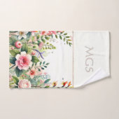Roze Bloemen Badkamer Handdoek Set (Handdoek)