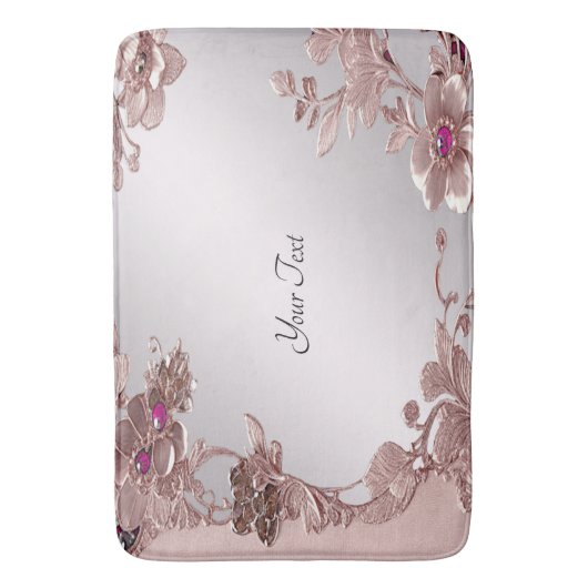 Roze  Bloemen Badmat (Voorkant Verticaal)