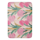Roze bloemen badmat (Voorkant Verticaal)