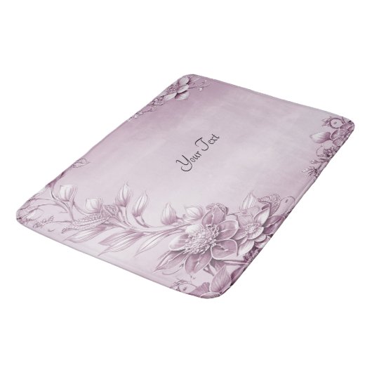 Roze Bloemen Badmat (Gekanteld)