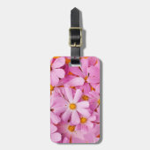 Roze Bloemen Bagagelabel (Voorkant verticaal)