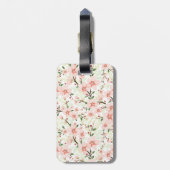 Roze bloemen bagagelabel (Achterkant verticaal)