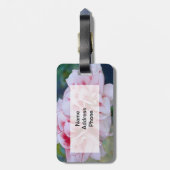 Roze Bloemen Bagagelabel (Achterkant verticaal)
