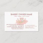 Roze Bloemen Bakkerij Pastry Cake Maker Visitekaartje (Achterkant)