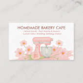 Roze Bloemen Bakkerij Pastry Cake Maker Visitekaartje (Voorkant)