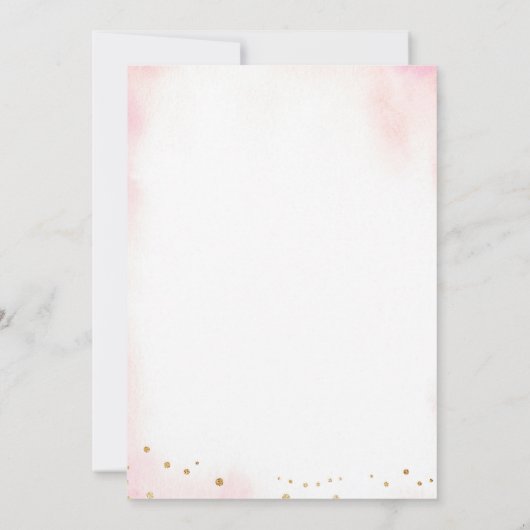 Roze Bloemen Ballerina Tutu Opgewonden Baby shower Kaart (Achterkant)