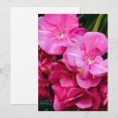 Roze bloemen bedankkaart (Voorkant / Achterkant)