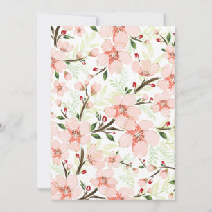 Roze bloemen bedankkaart