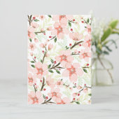 Roze bloemen bedankkaart (Staand voorkant)