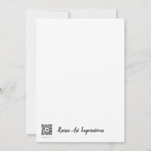 Roze bloemen bedankkaart (Achterkant)