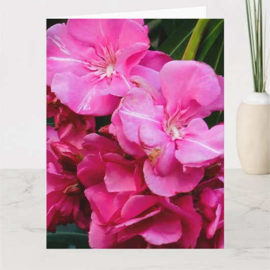 Roze bloemen bedankkaart (Voorkant)