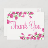 Roze Bloemen Bedankt Lavendel Fuchsia Bloemen Briefkaart (Voorkant / Achterkant)