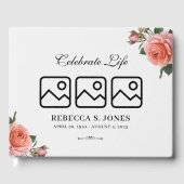 Roze Bloemen begrafenis Gastenboek (Voorkant)