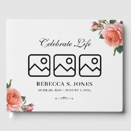 Roze Bloemen begrafenis Gastenboek