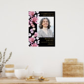 Roze Bloemen begrafenis viering van het leven Foto Poster (Keuken)