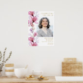 Roze Bloemen begrafenis viering van het leven Foto Poster (Keuken)