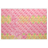 Roze bloemen behang. Boho Etnisch Textiel Stof (Yard (91,4 cm))