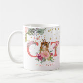 Roze Bloemen Beste Kat Mama Ooit Koffiemok (Links)