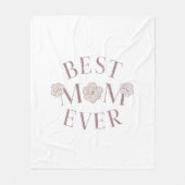 Roze Bloemen Beste Mam Ooit Fleece Deken (Voorkant)