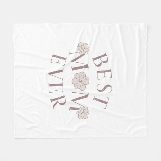 Roze Bloemen Beste Mam Ooit Fleece Deken (Voorkant (Horizontaal))