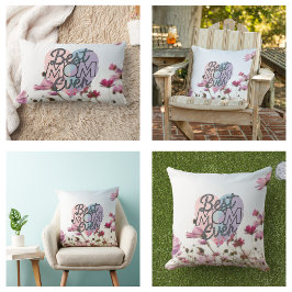 Roze Bloemen Beste Mam Ooit Gelukkige Moederdag Kussen