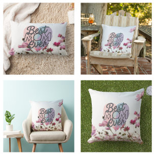 Roze Bloemen Beste Mam Ooit Gelukkige Moederdag Kussen