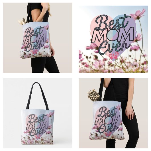 Roze Bloemen Beste Mam Ooit Gelukkige Moederdag Tote Bag
